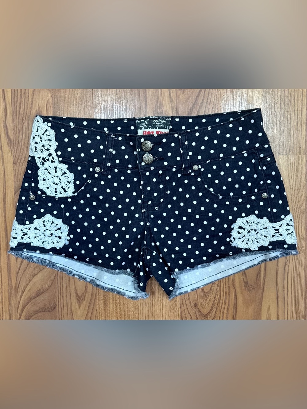 ❤️ Hot Kiss Size 3 CiCi Shorts Blue Polka Dot Denim Shorts (B16)